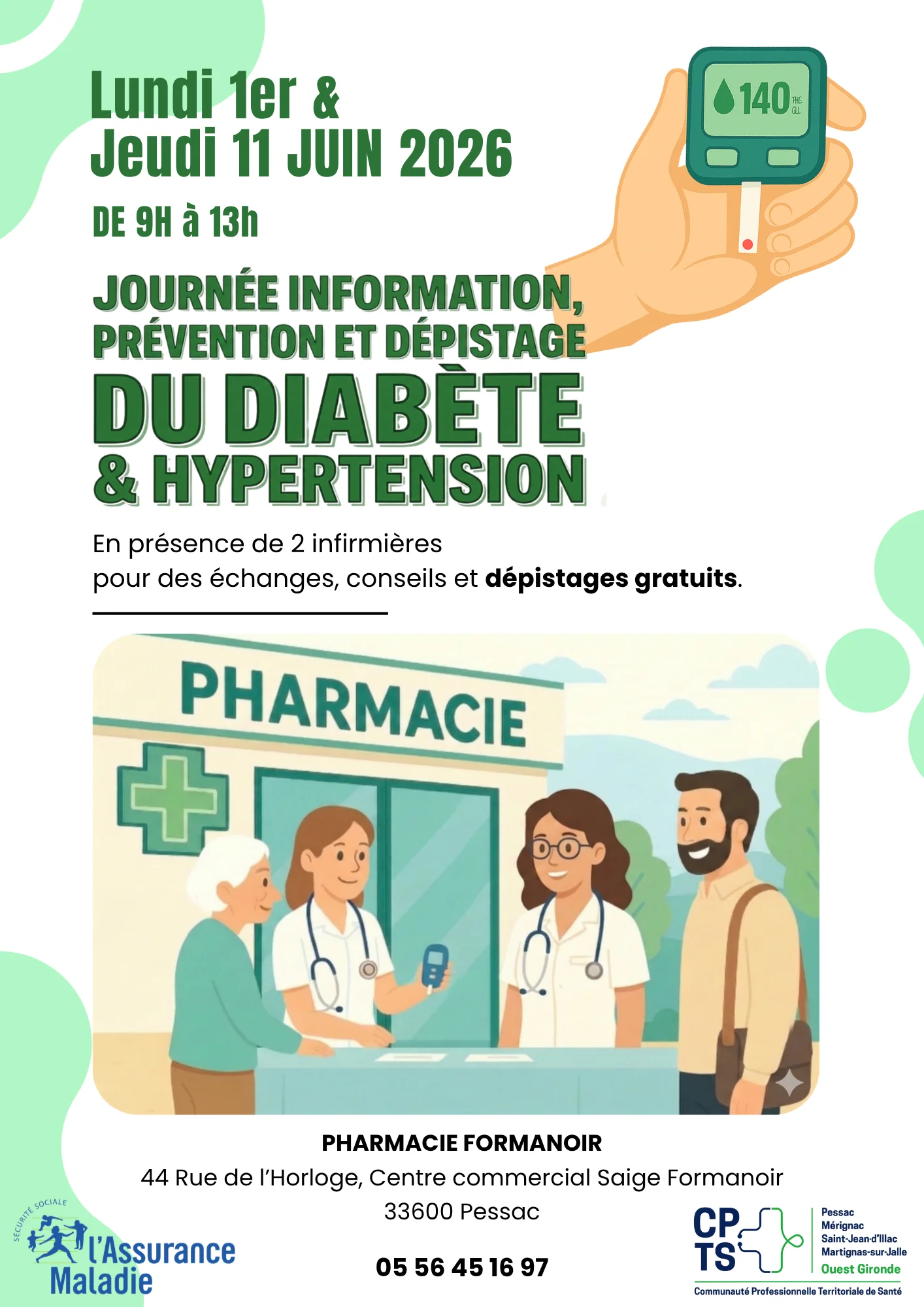 Dépistage diabète, hypertension et bilan visuel à la pharmacie Formanoir — juin 2026 - photo 2
