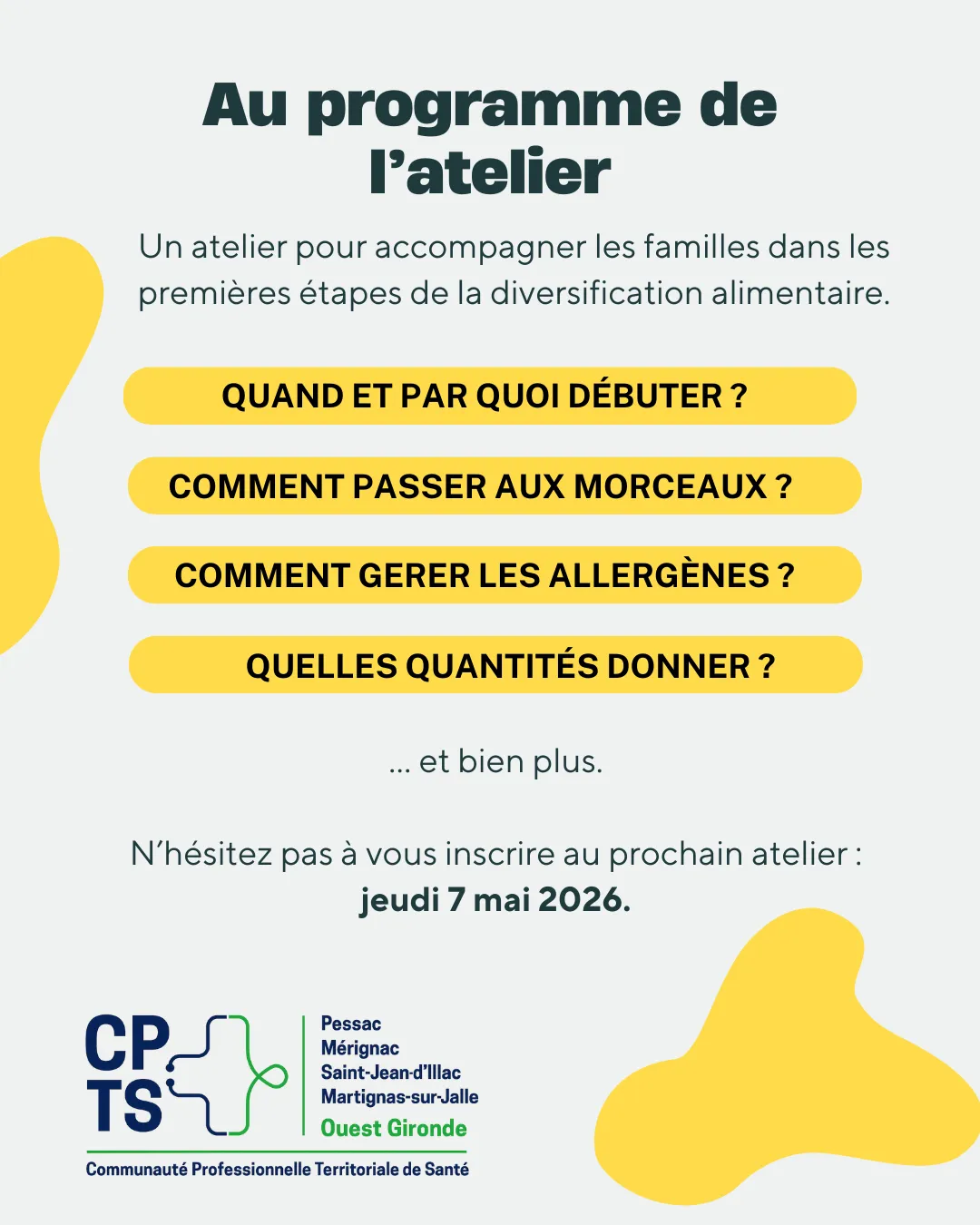Retour sur l’atelier diversification alimentaire du 5 mars 2026 - photo 3