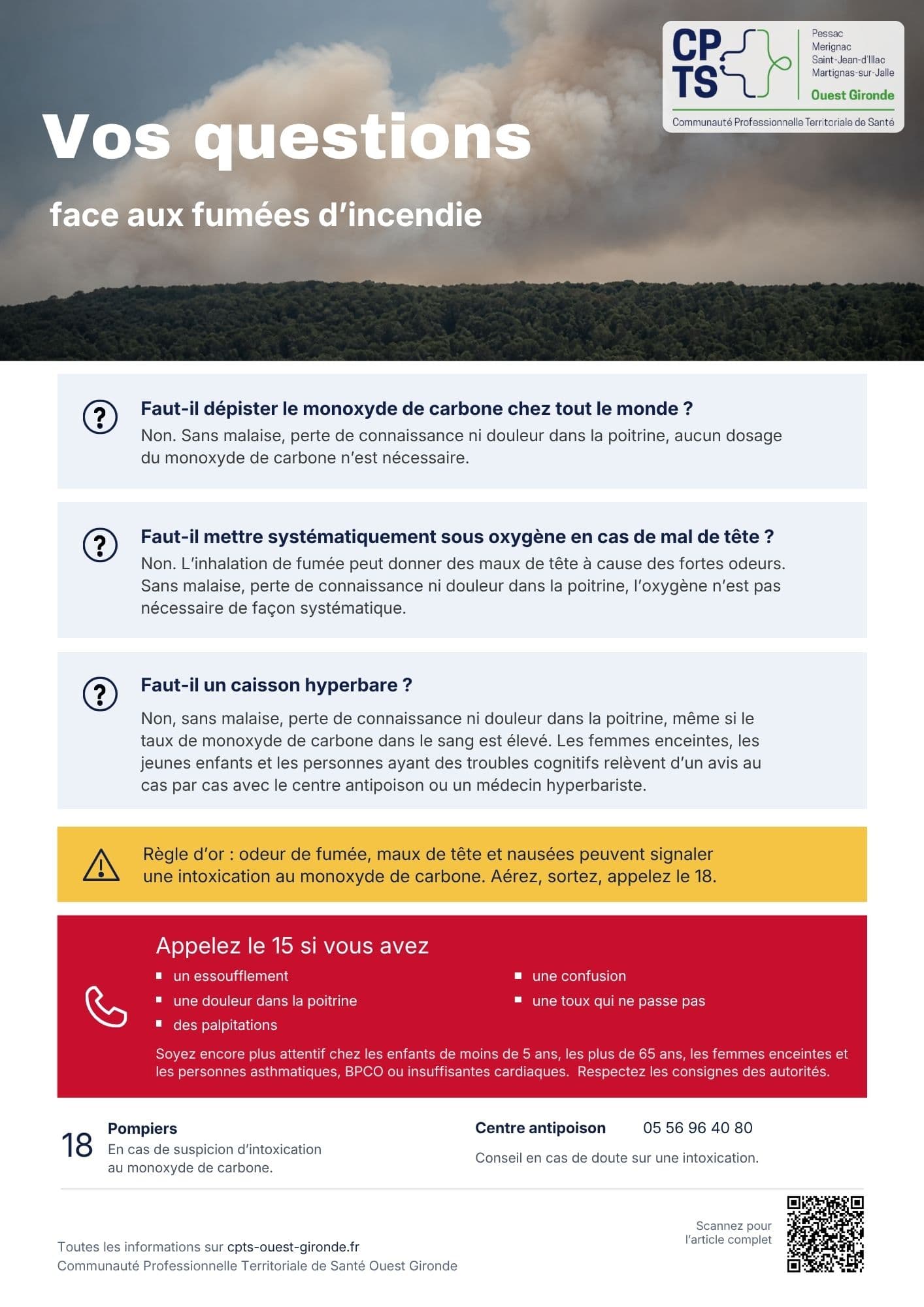 Questions et réponses face aux fumées d'incendie