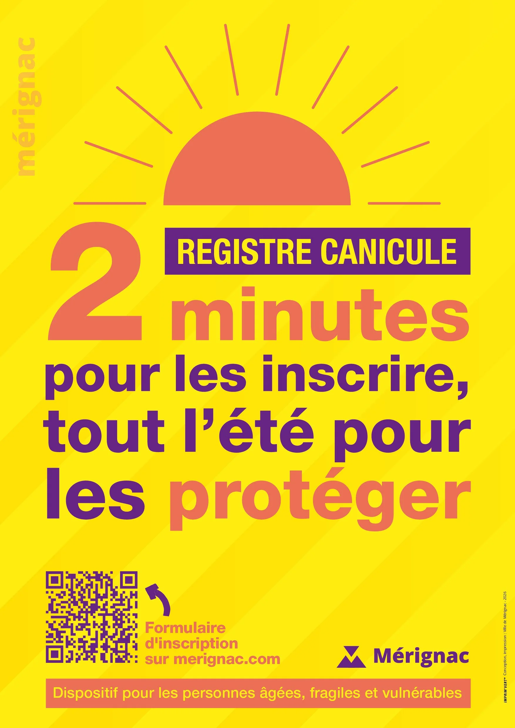 Affiche Registre canicule de la Ville de Mérignac