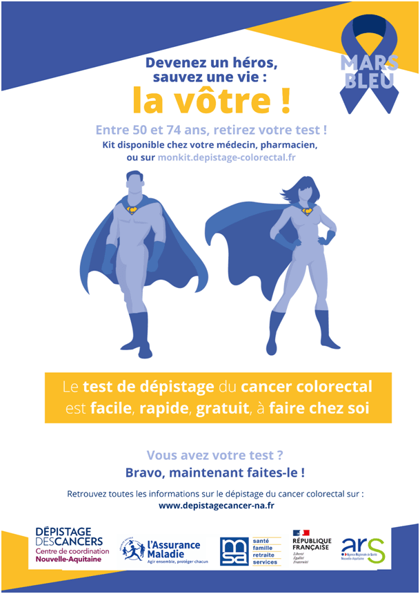 Affiche Mars Bleu - Devenez un héros, sauvez une vie : la vôtre !