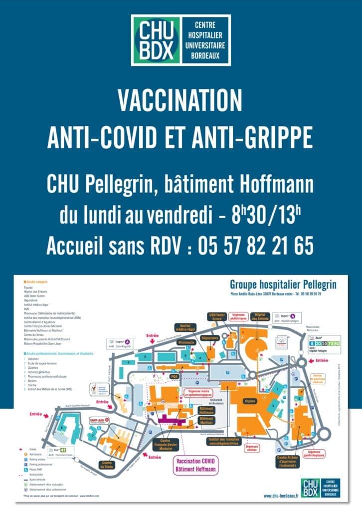 CHU Bordeaux - Vaccination anti-Covid et anti-grippe