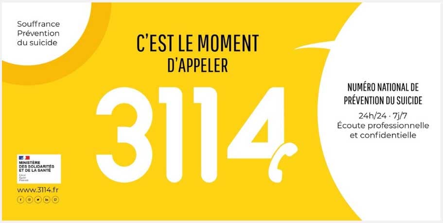 3114 - Numéro national de prévention du suicide